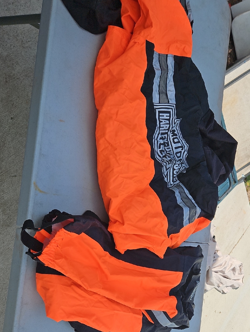 Harley-Davidson High-Vis Orange & Black Jacket and Rain Pants
